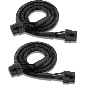 2 Pack of PCIE Cable for Seasonic, PSU 8 pin Male to Dual PCIe 8pin (6+2) Male Power Supply for Seasonic Modular Power Supply (65cm)