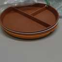 9 Inch 4PCS Unbreakable Portion Control Plates, Divided Plates for Kids Adults, Dishwasher & Microwave Safe Compartment Plate, Lightweight Reusable Wheat Straw Plate, BPA Free (Sunset)