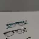 Multifocus Reading Glasses Women Progressive Multifocal No Line Bifocal Rimless Reader Blue Light Computer Eyeglasses, Magnification Strength: 2.0 Diopters