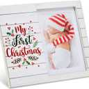 Juvale My First Christmas Picture Frame for 4x6 and 5x7 Inch Photos Photo Frame (9.8 x 7.8 In)
