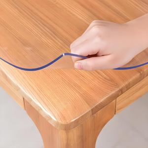 42"X90"Crystal PVC Table Cover Protector, Waterproof PVC Tablecloth, 2MM Thickened Protector for Table, Desk, Coffee Table, Workbench,Dresser, TV Stand, Counter