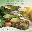 Hillban 6 Pack Plant Shade Umbrellas for Outdoor Plants 23.6" Large Garden Umbrella Shade for Potted Flower with Adjustable 40" H Sunshade Cover for Patio Garden Bed Flowers(Floral Pattern)