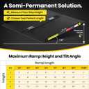 2FT Portable Wheelchair Ramp with Quick-Lock, Black Seamless Non-Slip Aluminum Folding Handicap Ramp,Threshold Ramp for Doorways, Wheel Chair Ramp for Home Steps, Loading Dock Plates