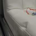 Sweetcrispy Bar Stools Set of 2, Armless PU Leather Adjustable Swivel Barstools, Hydraulic Kitchen Counter Height Thickened Seat Cushion Square Island Countertop Chairs with Back - White