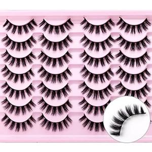 SQYlashes Natural Lashes Wispy Cat Eye False Eyelashes Short - 14 Pairs, G81 2Pcs
