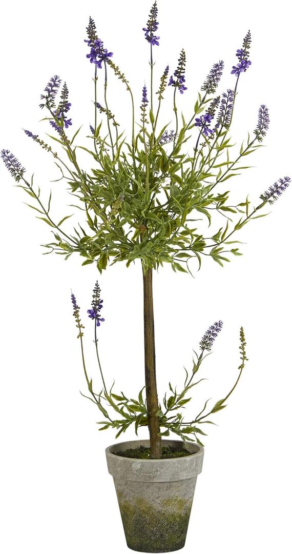 Nearly Natural 34in. Lavender Single Ball Topiary Artificial Tree
