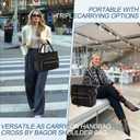 Large Bible Bag Bible Case Cover for Women with Shoulder Strap, Bible Study Supplies Journaling Kit Carrying Case with 75 Bible Tabs, 12 Highlighters and 5 Gel Pens, Christian Gifts for Women, Black