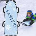 45"17" Foldable Snow Sled, Fits 2 Children or 1 Adult, Ultra Portable Strong Sturdy Fabric Stitching, Handles with Steering, Kid's Winter Fun