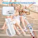 MQOUNY for Magsafe Tripod Stand for iPhone,Portable Pocket Size Selfie Stick with Rechargeable Remote and Metal Ring,Extendable Detachable Cell Phone Tripod Compatible with iPhone/Android (White)