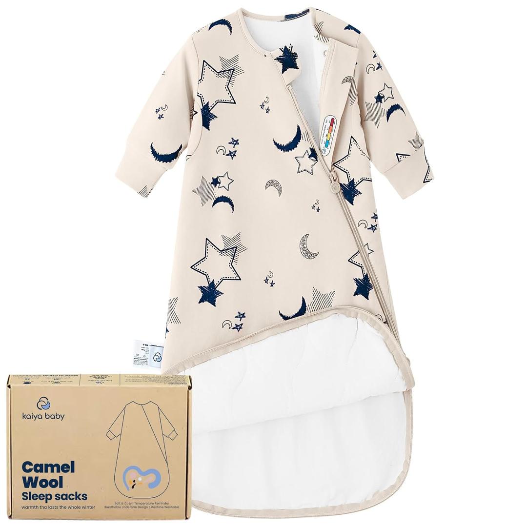 Unisex Sleeping Bag for Babies and Toddlers 1.0 Tog Sleep Sack 18-36 Months, Newborn Sleep Sack, Wearable Blanket Baby, Sleep Sack with Sleeves, Gifts for Baby (Moonlit)