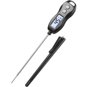 Digital Meat Thermometer Backlight,Waterproof Instant Read Food Thermometer for Cooking Grilling BBQ Baking Liquids Beef Turkey (Black)