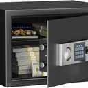 Locksworth Safe for Home, 1.2 Cubic Feet Safety Box, Lock Box for Money, Jewelry, Documents and Guns, Digital Security Safe for Office, Hotel and Personal Use, 16.9"W x 14.6"D x 10.6"H