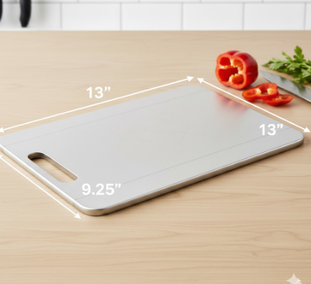 metal cutting board size is 9.25x13"