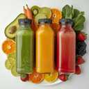 40 x Plastic Juice Bottles with Caps, Reusable Leakproof, 250ml 350ml 500ml, Transparent, BPA Free, Square, 24 Count, for Juices and Smoothies (50, 8.5, Fluid Ounces)