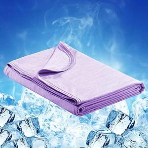 LUXEAR Cooling Blanket for Hot Sleepers Night Sweats Japanese Q-Max>0.5 Arc-Chill Cooling Fiber Keep Adults/Children Cool Twin Size Cool Summer Blanket 59 X 79in Soft Breathable All-Season-Purple