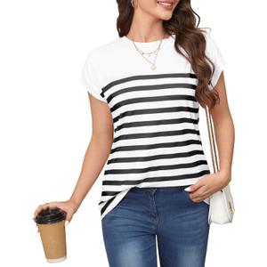 Womens Shirts Boho Plus Size Summer Tops Dresses Casual Blouses Cap Sleeve Womens Tank Tops (X-Large, White)