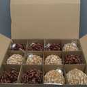 24 Pcs Neutral Christmas Crochet Ball Ornaments 70mm/ 2.76 Inch Earthy Tones & Festive Colors for Xmas Tree Rustic Party Wreath Home Decor