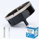 4" Diamond Hole-Saw Bits with Pilot Drill Bit 4 in Diamond Tipped Tile Hole Saws with Guiding Bit for Accurate Drilling, for Porcelain Tile Ceramic Pottery Granite Stone Glass Bottles 102mm