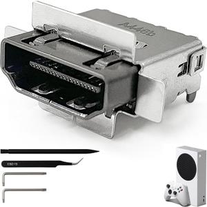 HDMI Port Replacement Kit for Xbox Series S, Display Socket Jack Connector Repair for XSS Console (Original OEM Quality), Including Tools (Screwdrivers, Tweezer, Spudger)