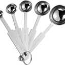 5PCS OstWony Measuring Spoons Set, Includes 1/8, 1/4, 1/2 tsp, 1 tsp, 1 tbsp, Food Grade Stainless Steel Measuring Cups, Tablespoon and Teaspoon for Measure Liquid and Dry Ingredients
