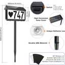 Brightever Solar Address Signs, House Number for Outside Waterproof, 3-Color LED Illuminated Address Plaques with Stake, Wall Mounted Solar Powered Light Up Address Numbers for Houses, 1-Pack (Black)