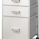 DEVAISE Mobile File Cabinet, Rolling Printer Stand with 3 Drawers, Fabric Vertical Filing Cabinet fits A4 or Letter Size for Home Office, White