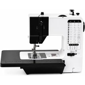 Beginner Sewing Machine with Extension Table,38 Built-in Stitches with Foot Pedal,2-Speed Control,Electric Portable Sewing Machine for Home Travel Use and Sewing Enthusiasts,LED Light(Black)