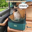 JOEJOY Dog Car Seats for Small Medium Dogs Under 35lbs, Dog Booster Seat with Detachable Washable Cover and Cushion, Memory Foam Pet Car Seat with Safety Belt and Storage Pockets (Brown)