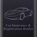 Premium Car Registration and Insurance Card Holder, Car Document Holder for Cards, Driver License & other Essential Documents (Black)