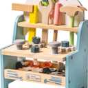 ROBUD Mini Wooden Play Tool Workbench Set for Kids Toddlers - Montessori Toys for 3 4 5 Years Old Boys Girls
