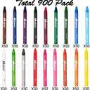Madisi Crayon Bulk pack, Regular Size, 18 Colors, 900 Count