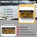 License Plate Protectors 2 Pack, Clear License Plate Cover Protector with Screw Accessories License Plates Frame for American Standard Cars, 12.2"x6.3" (Gray)