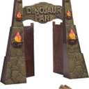 12inches Realistic Dinosaur Park Gate with Log, Nest of Eggs, Stone, Great Addition to Dino Toys, Dinosaur Truck or RC Dinosaur Toys