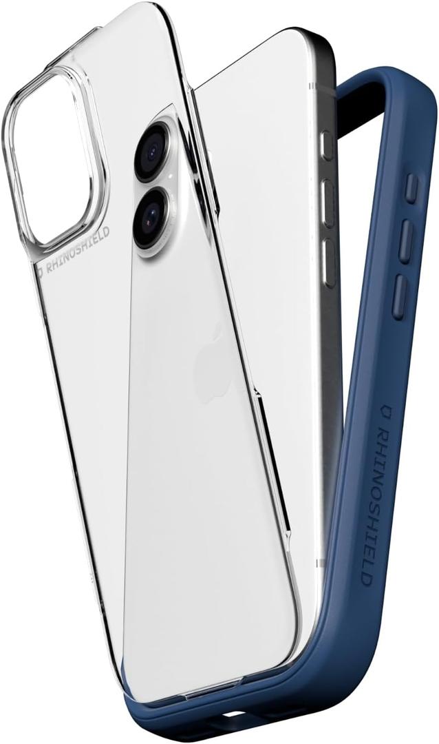 RhinoShield Phone Case Compatible with iPhone 17 | Mod NX - Modular Protective Bumper Case with Backplate, Shockproof with Military Grade Drop Protection - Navy Blue