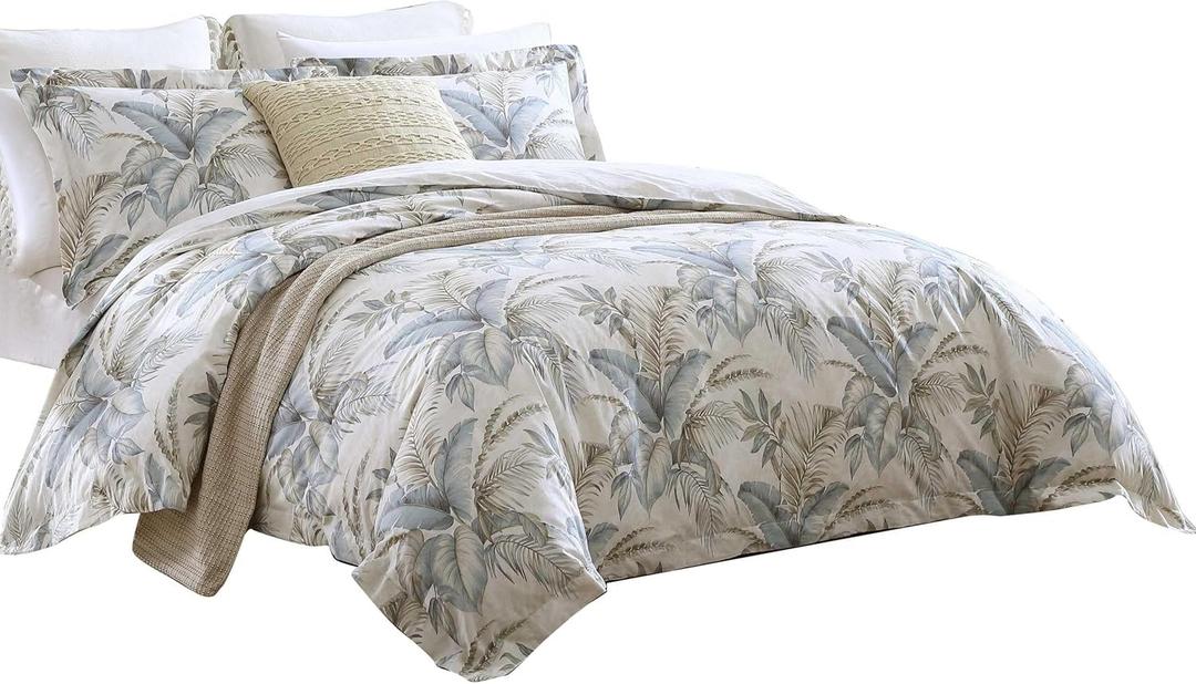 Tommy Bahama - Queen Comforter Set, Reversible Cotton Bedding with Matching Shams, Oeko-Tex Certified (Bakers Bluff Blue)