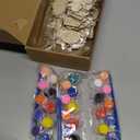 60 Pcs Wood Christmas Crafts for Adults DIY Paint Xmas Ornaments Blank Unfinished Wooden Cutouts Shapes Slices Hanging Embellishment for Christmas Tree Holiday Party Decor(Jesus Nativity)