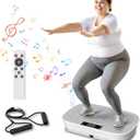 Vibration Plate Exercise Machine - Bluetooth Music & 400LBS Capacity Vibration Plate for Lymphatic Drainage & Weight Loss with 99 Speed Levels, Whole Body Vibration Plate for Home Fitness