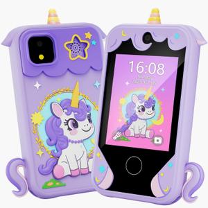 Kids Phone for Girl Toys, Christmas Birthday Gifts for Age 3-10 Year Old Girls Boys Toys, Kids Toddler Smart Phone, Detective Educational Learning Toys with 2.8" Touchscreen, Music Video Game (Purple)