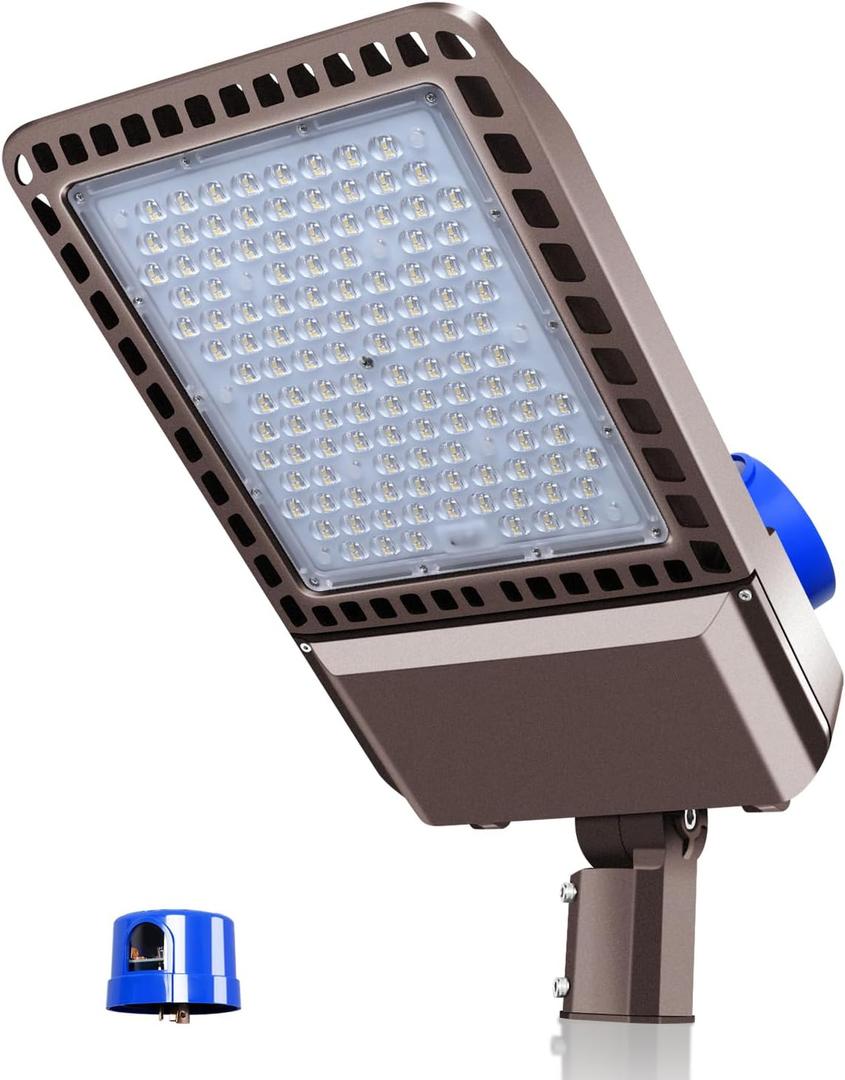 45000LM LED Parking Lot Light 300W 150LM/W led Shoebox Dusk to Dawn Outdoor Flood Lights for Street IP65 Waterproof 5500K 100-277V Commercial Exterior Fixture for Stadium,Yard,Park, 300w-1 Pack