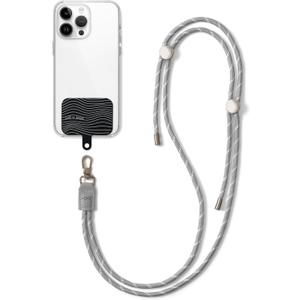 EKAX Universal Cell Phone Lanyard with Tether Tab - Crossbody Lanyard with Adjustable Nylon Neck Strap, Clip and Go Phone Strap, Phone Accessories (Grey)