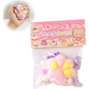 2 x Taba Squishy Cat Paw Squeeze Toys,Sensory Fidget Toy for Your Best Mellow and Chill,Party Favors, Birthday Gift, Squishy Toys for Adults (Taro Puree Purple)