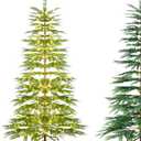 7.5 FT Pre-Lit Artificial Christmas Tree, Twinkle Simulated Cypress Xmas Tree with Hinges, 612 PE Tips, 540 Warm-White Fairy LED Lights, Metal Stand, Xmas Holiday Party Decor for Home Office