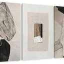 EJPFOGV Triptych Neutral Abstract Wrapped Canvas Wall Art 20x30 inches x3