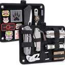 TACTICAL_GEEK TCM EDC Organizer Board, Backpack Anti-Slip Elastic Woven Board for Travel Gear, Elastic Grid Organizer for Electronics Accessories Travel Cables Chargers and More Black