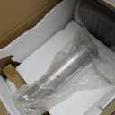 Armen Living LCCASWBAGRB201 Caf Adjustable Barstool in Grey Faux Leather and Brushed Stainless Steel Finish, Gray/Walnut, 31.5" x 19.29" x 17"