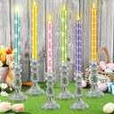 Aurelema 6 Pcs Easter LED Flameless Candle Set Spring Floral Pastel Flameless Taper Candles Operated Seasonal Celebration Candles with Remote for Easter Home Decor Gifts