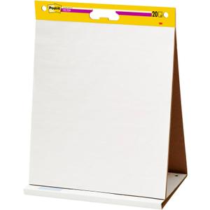 Post-it Meeting Chart, 20 x 23 Inches, 20 Sheets Per Pad, 1 Pad, Portable, White, Primary Ruled Lines, Premium Self Stick Flip Chart Paper, Great for Teachers and Students, Built-in Easel Stand