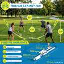 Complete Portable Badminton Set - Quick & Easy Setup - 4 Rackets 2 Birdies Shuttlecock, 1 Net & Badmington Pole Frame for Backyard Park & Beach Games, Indoor Outdoor Sports Equipment for Family Fun