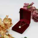 MY MIRONEY Set of 5 Wine Red Velvet Pendant Box Necklace Earring Storage Case Jewelry Box Organizer Gift Box Display Case 2.36" x 3.07" x 1.18"