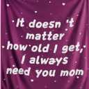 Gifts for Mom - Mom Gifts for Mother's Day Birthday Christmas - Love Mom's Blanket Soft Flannel Throw Blanket 60x50'' (Plum Purple)